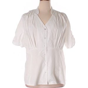 Ashley Stewart Short Sleeve Blouse w/Bow Sleeve Detail